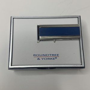 Roundtree & Yorke Modern Blue Silver Tone Money Clip NIB